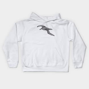 Sooty Albatross Ink Art - cool bird design - on white Kids Hoodie